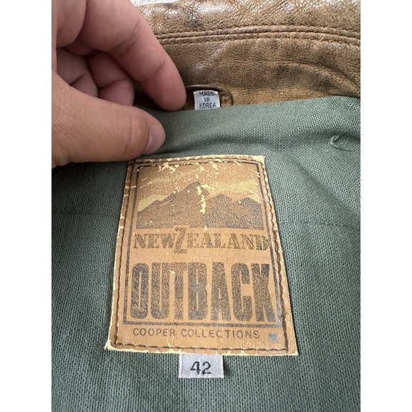 Mens Leather New Zealand Outback Brown Jacket Made in Korea, Size 42 (L/XL) - Picture 5 of 8